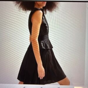 ME+EM black Cheesecloth Fit and Flare Short Dress NWT